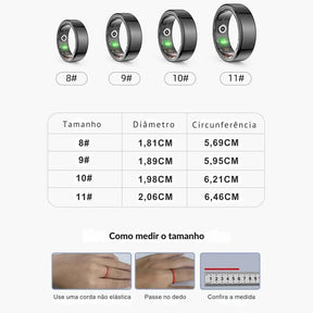 Anel Inteligente Arizon R02 Titânio