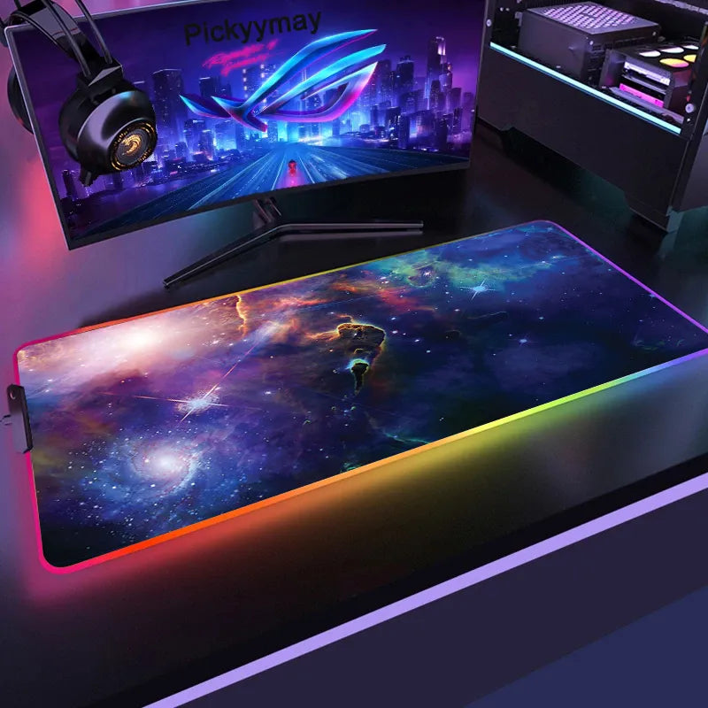 Mousepad Gamer RGB Ondas XXL 90x40cm Led - Nitroxx Games | De tudo para games e acessórios 