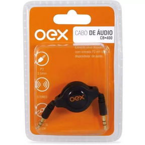 Cabo Retrátil de Audio P2 CB400 80cm OEX - Nitroxx Games | De tudo para games e acessórios 